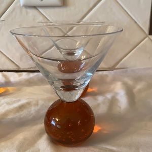 Vintage set of 2 E.Cointreau Hand-Blown Martini glasseses